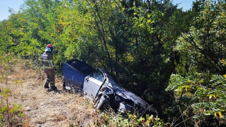 KONTROLDEN ÇIKIP ŞARAMPOLE YUVARLANDI