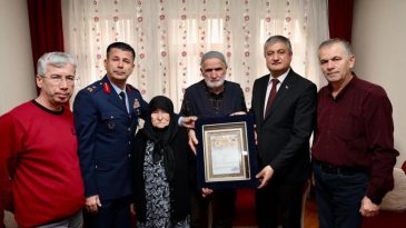 ŞEHİDİMİZİN ŞEHADET BELGESİ AİLESİNE TAKDİM EDİLDİ
