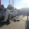 İSTASYONA DALAN OTOMOBİL DEHŞET SAÇTI